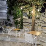 Alia Beach Hotel - Patio at Night